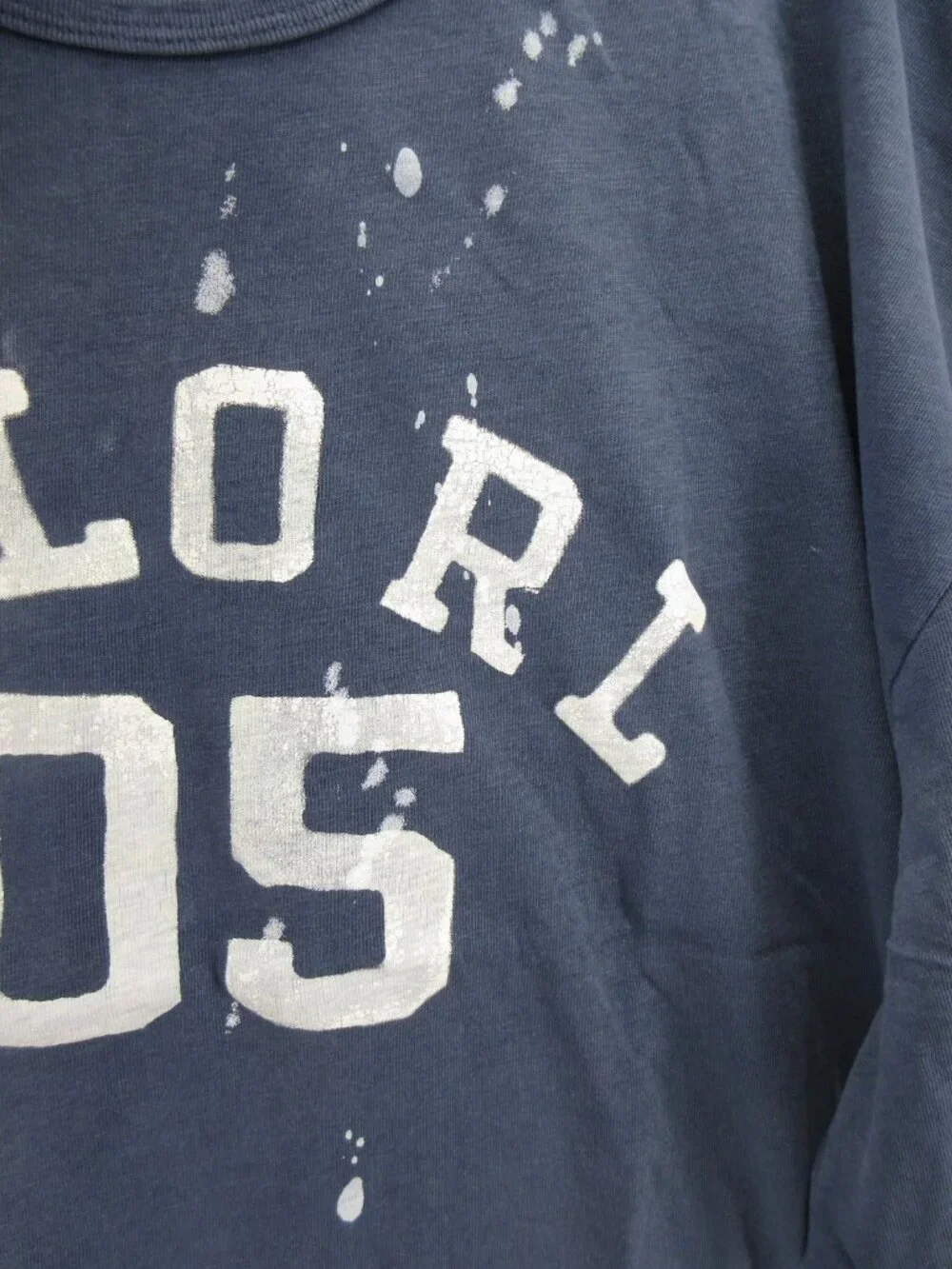 Polo Ralph Lauren Shirt 2XB Big Navy Spell Out Graphic Paint Splatter